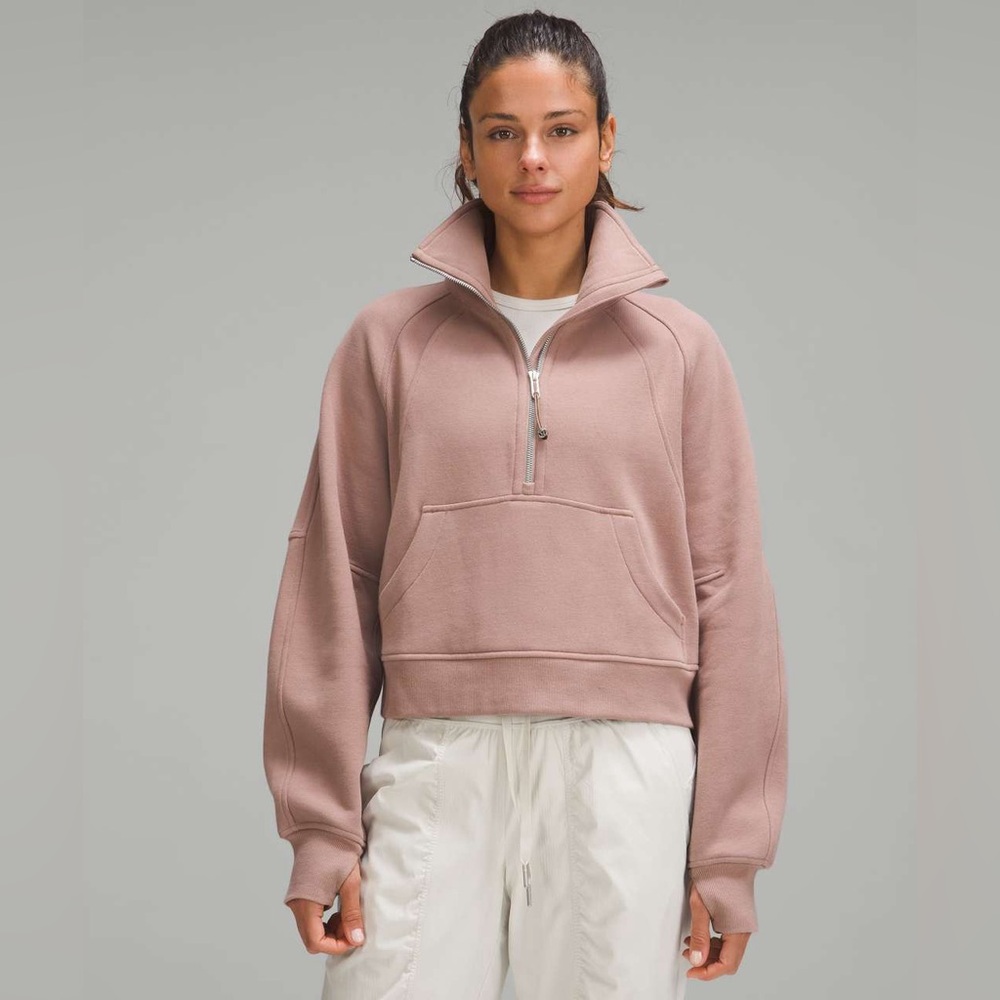 Scuba Oversized Funnel Neck Half Zip (Twilight Rose)
